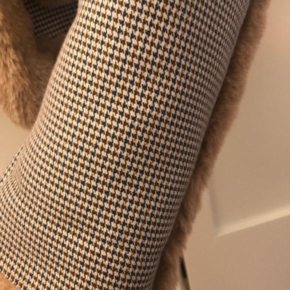 Herringbone faux fur reversible cropped coat - Picture 4 of 6